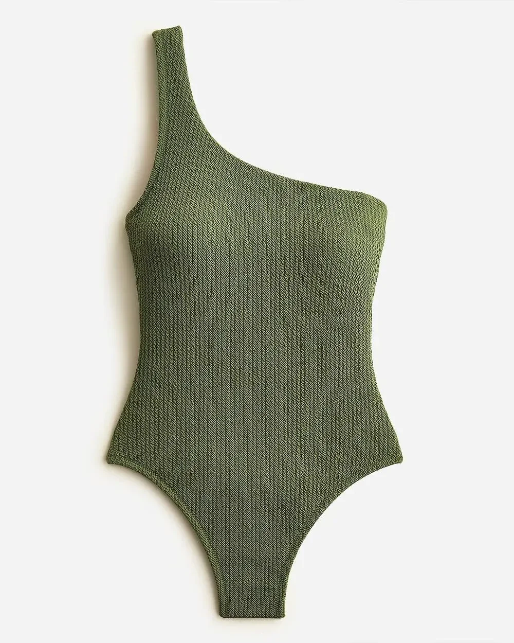 J. Crew Green Textured One-Shoulder One-Piece Size 22